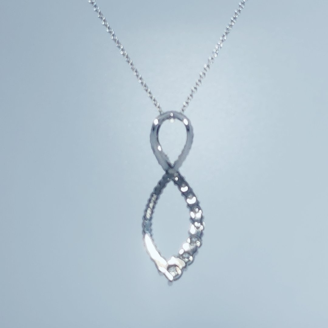Infinity Pendant Chain, Natural Diamonds (0.33CTW), 14K White Gold