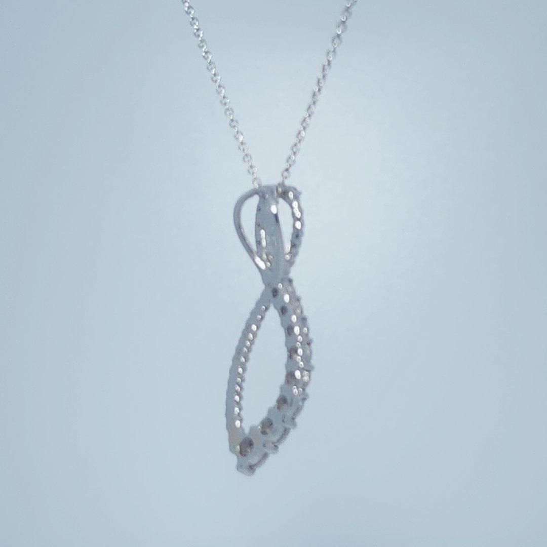 Infinity Pendant Chain, Natural Diamonds (0.33CTW), 14K White Gold