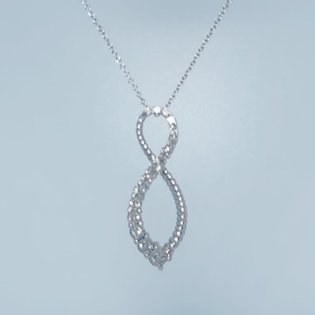 Infinity Pendant Chain, Natural Diamonds (0.33CTW), 14K White Gold