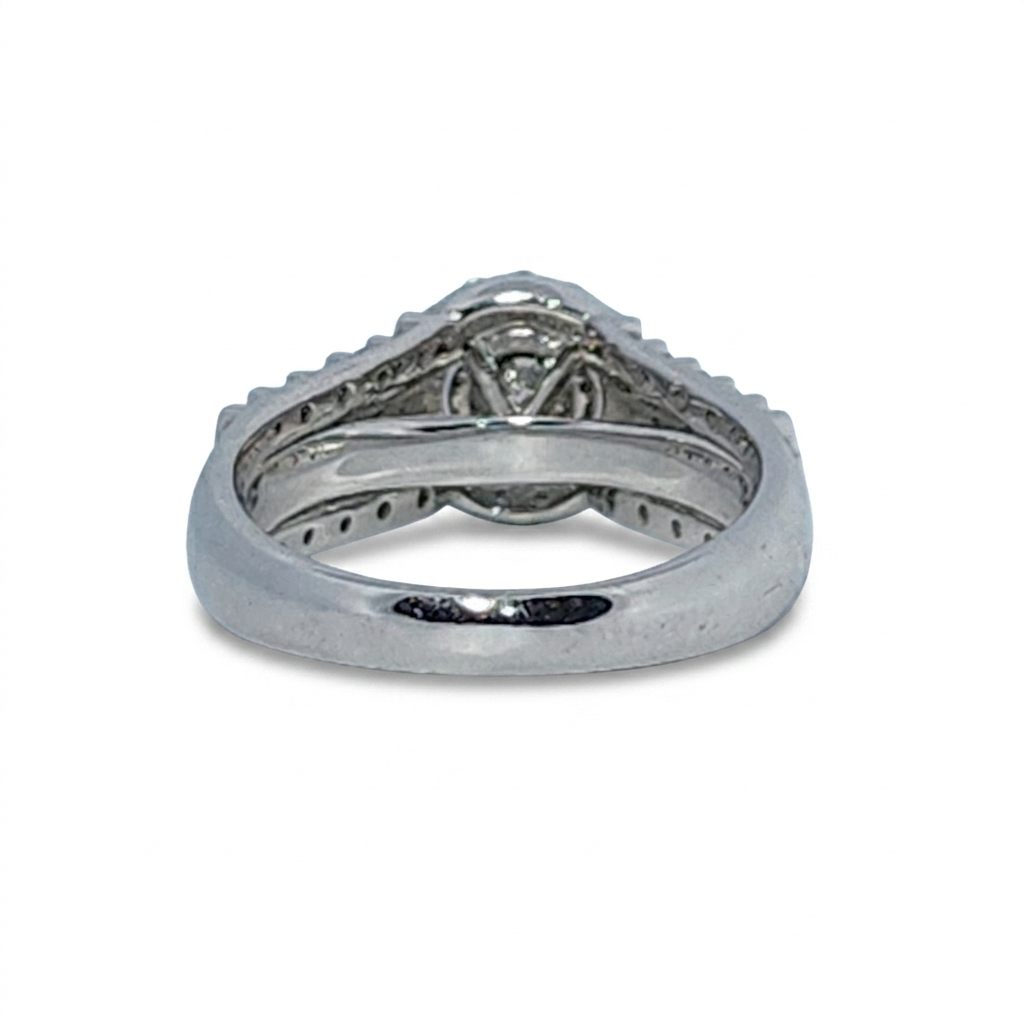 Diamonds Head, Cluster Solitaire Ring, Natural Diamonds(0.90 CTW) GH/SI1