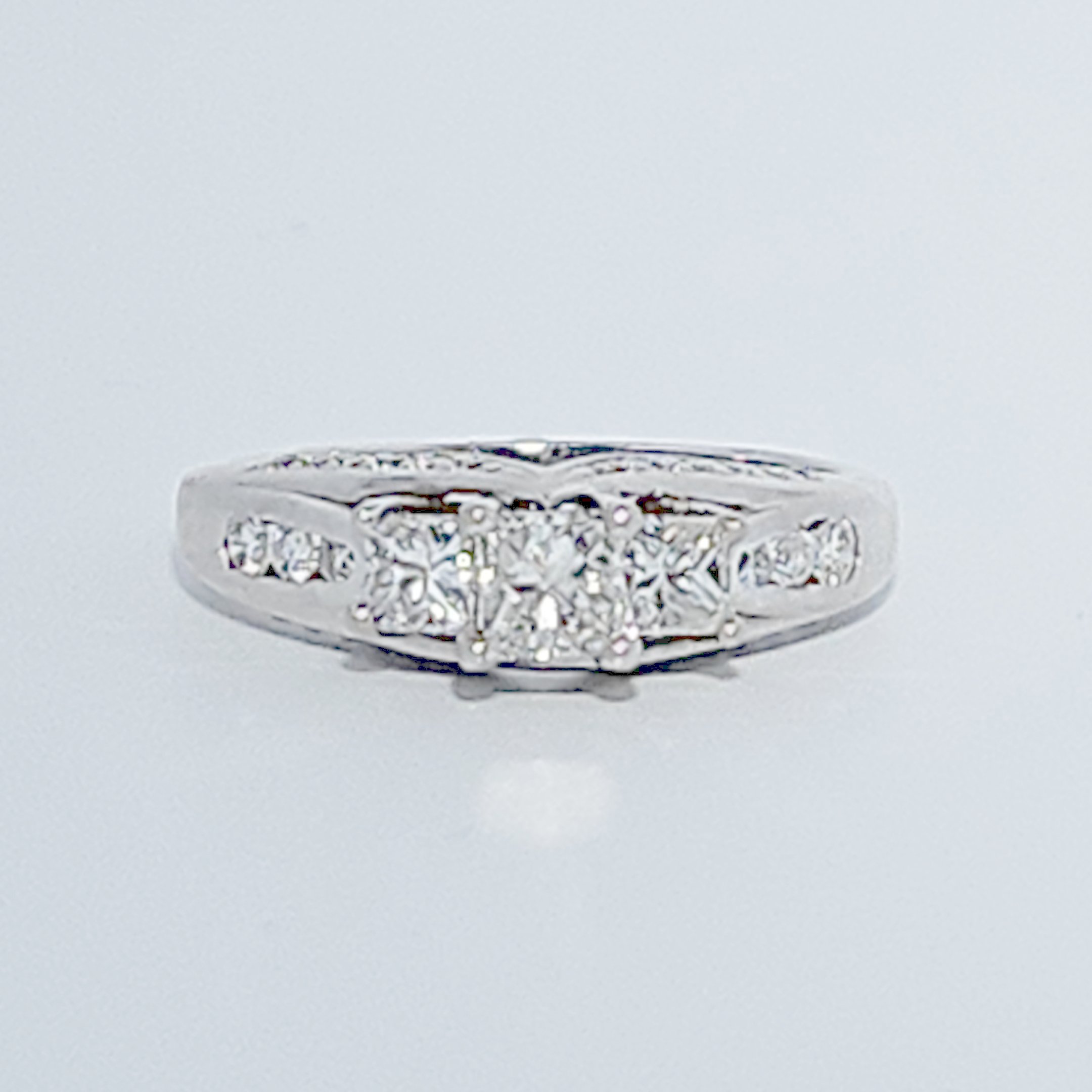 Princess cut Ring , Natural Diamonds (1.00CTW) G/I1, 14K White Gold, Size 7