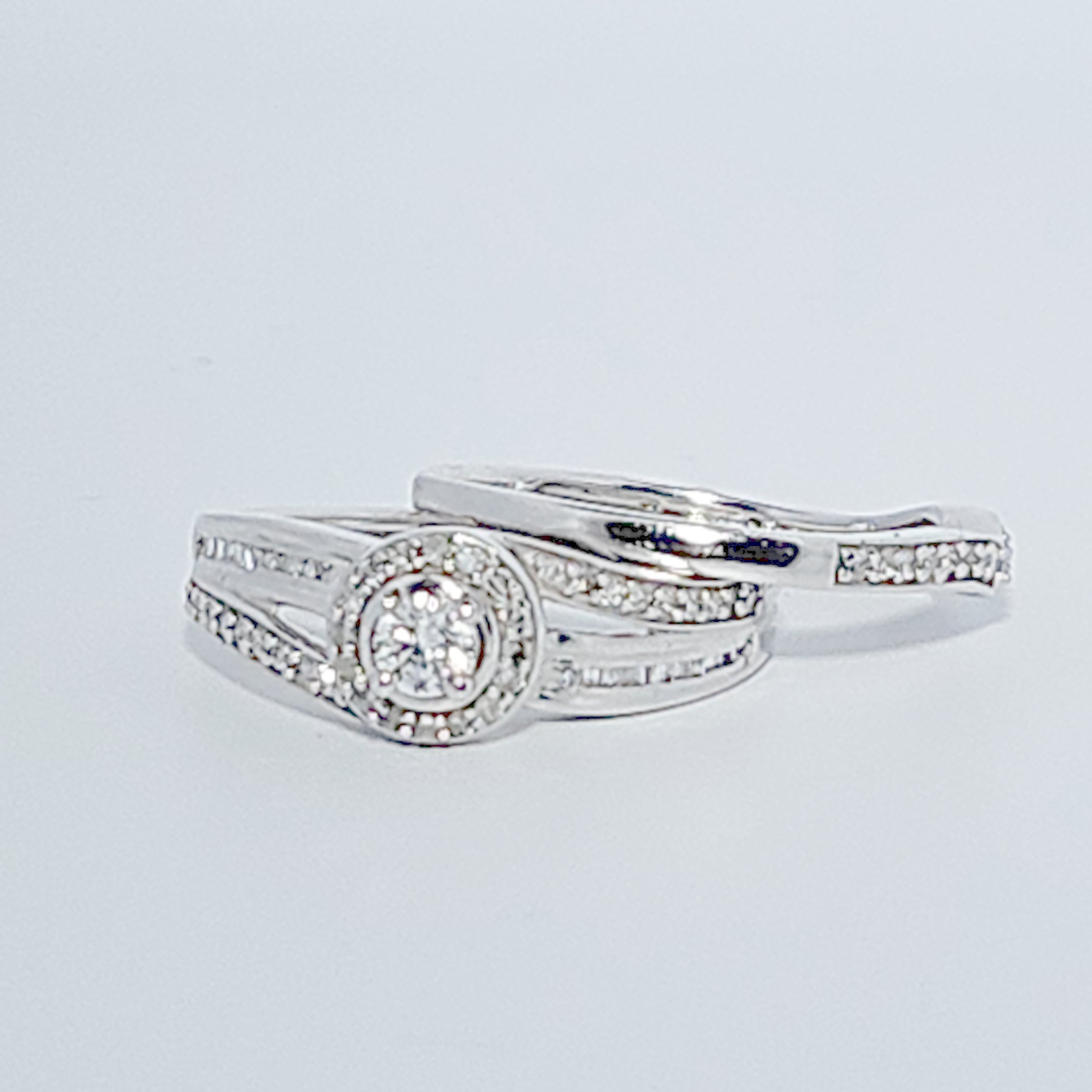Ladies Wedding Ring with Band, Natural Diamonds (0.50CTW) G/I1, 14K White Gold, Size 7