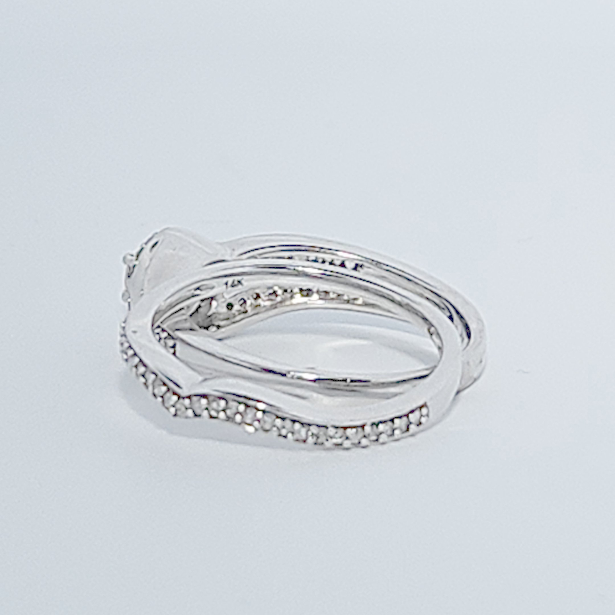 Ladies Wedding Ring with Band, Natural Diamonds (0.50CTW) G/I1, 14K White Gold, Size 7