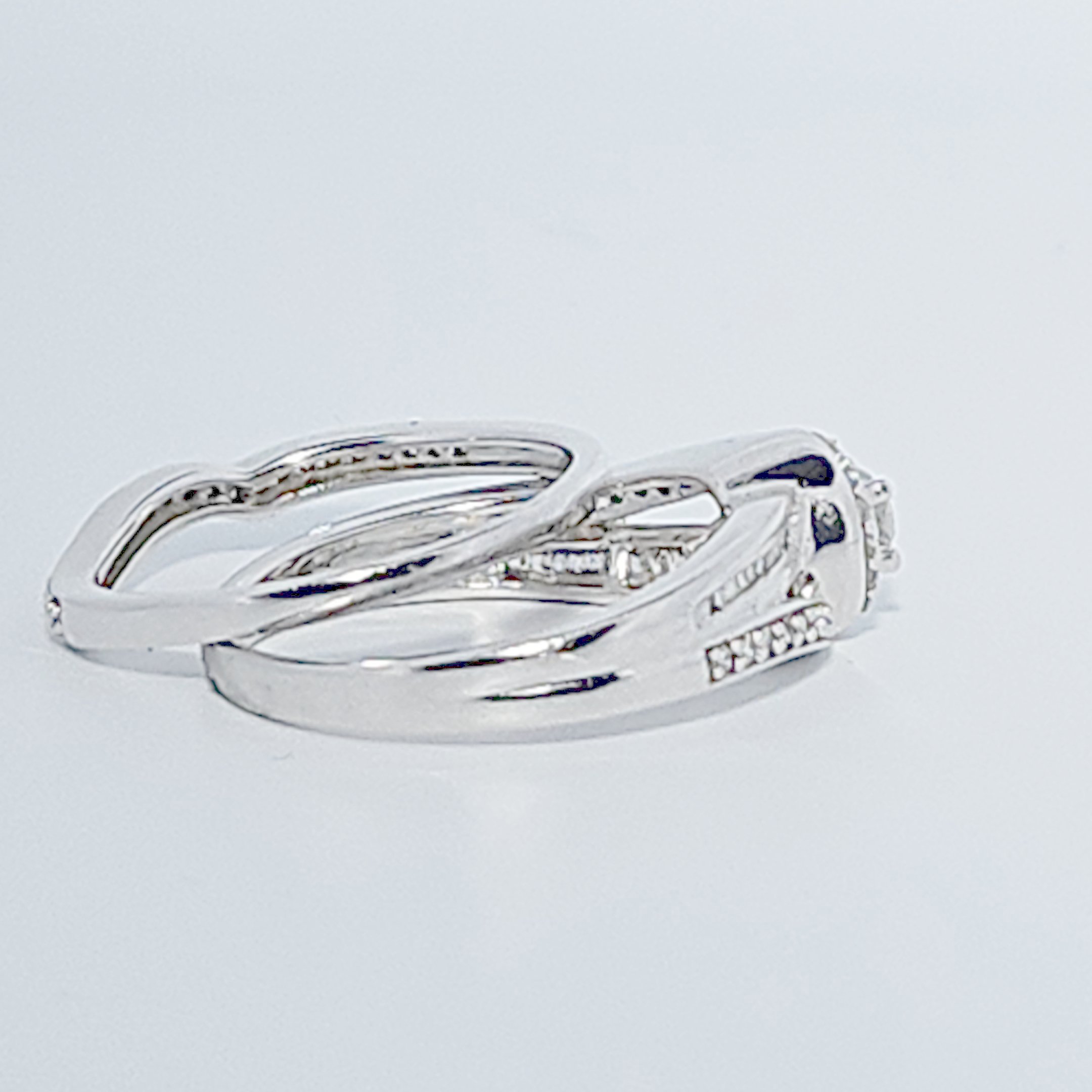 Ladies Wedding Ring with Band, Natural Diamonds (0.50CTW) G/I1, 14K White Gold, Size 7