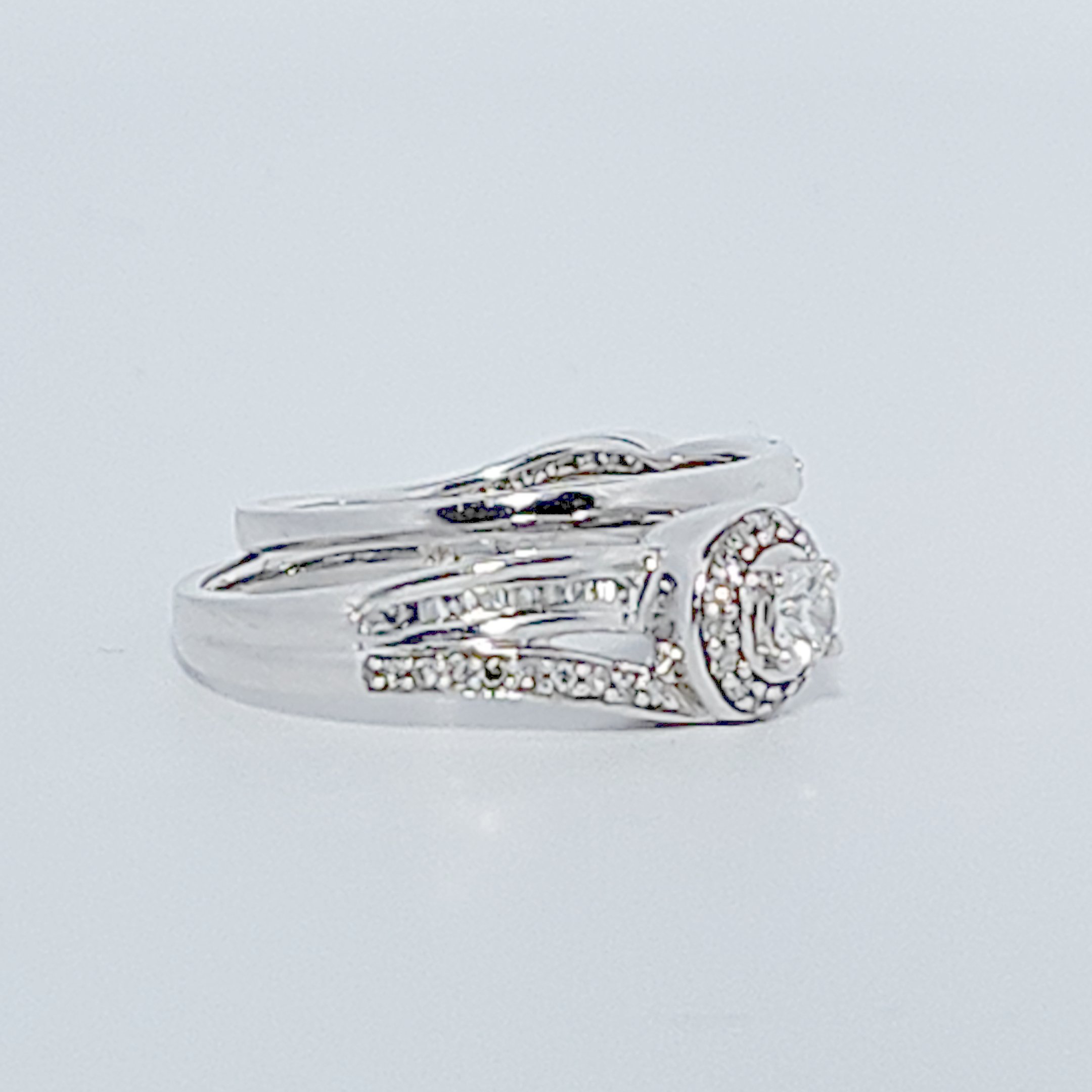 Ladies Wedding Ring with Band, Natural Diamonds (0.50CTW) G/I1, 14K White Gold, Size 7