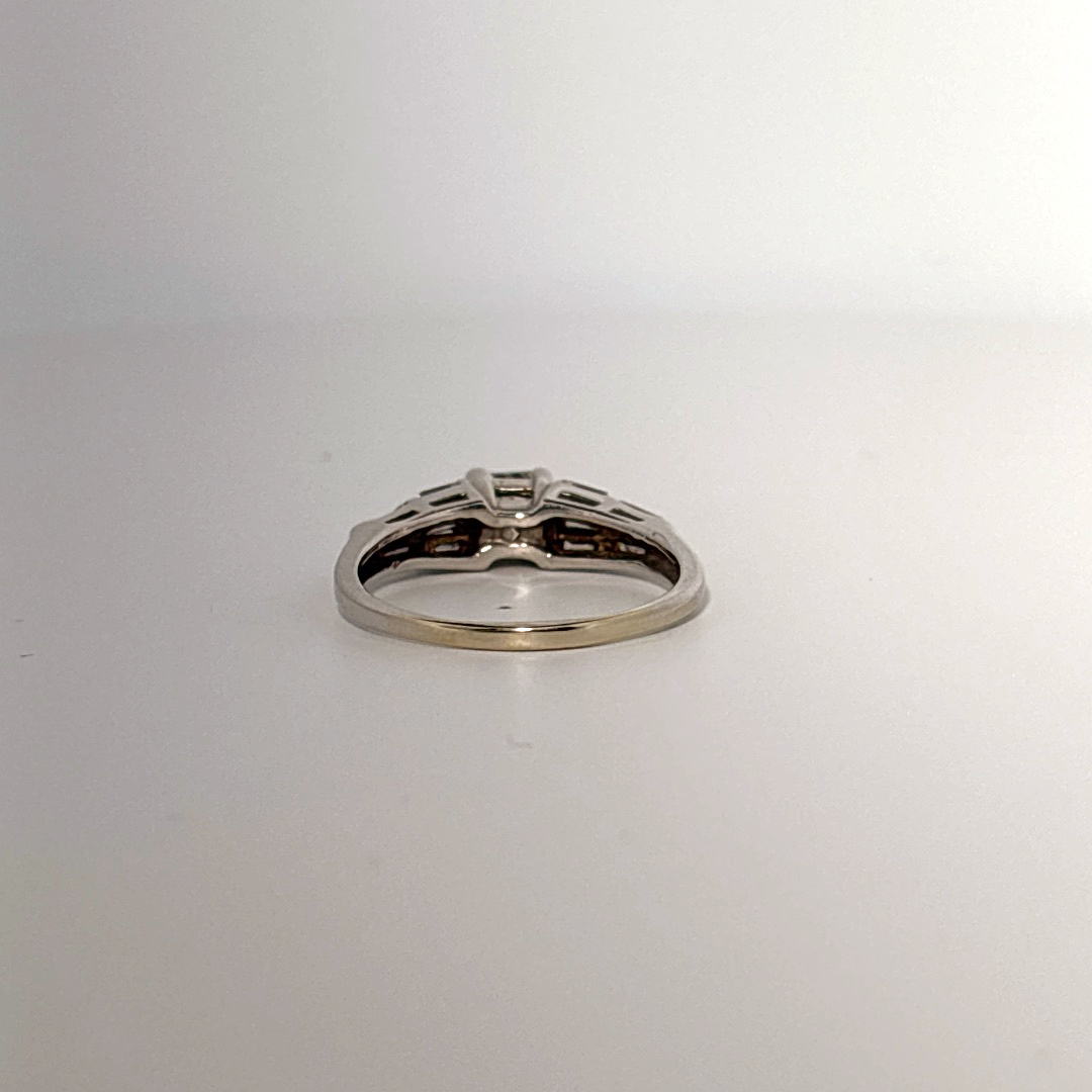 Side 0.75ct, Center 1/2ct H/VS1 Natural Diamonds, Women Ring, 14K White Gold