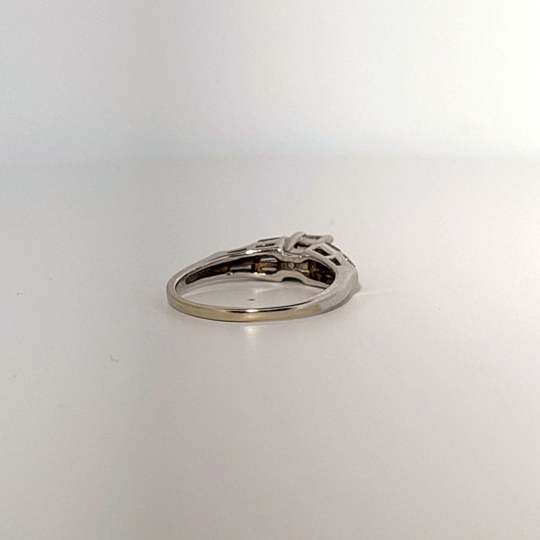 Side 0.75ct, Center 1/2ct H/VS1 Natural Diamonds, Women Ring, 14K White Gold