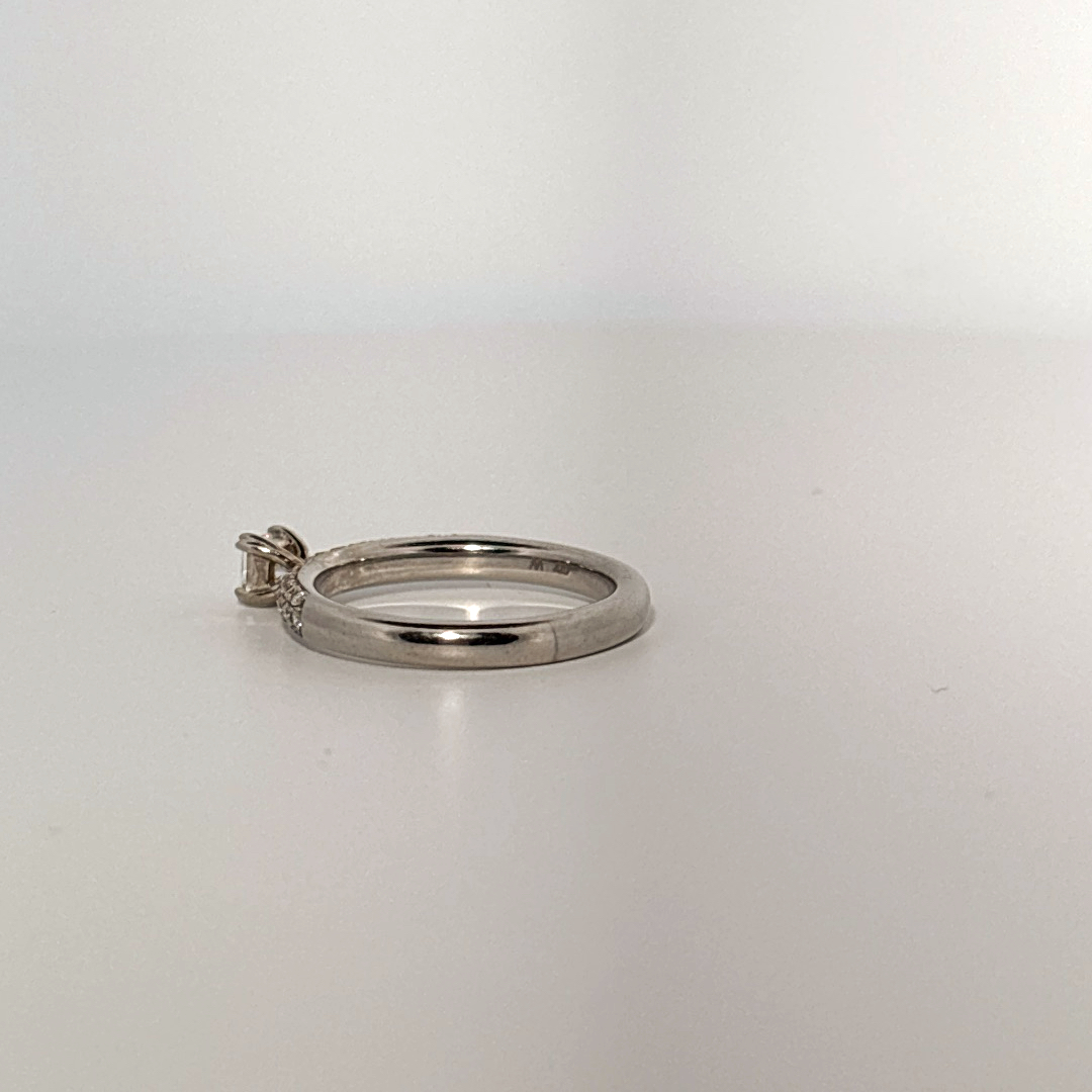 Women Solitaire Ring, Natural Diamonds 0.50 CT TW, H/SI1 14K White Gold