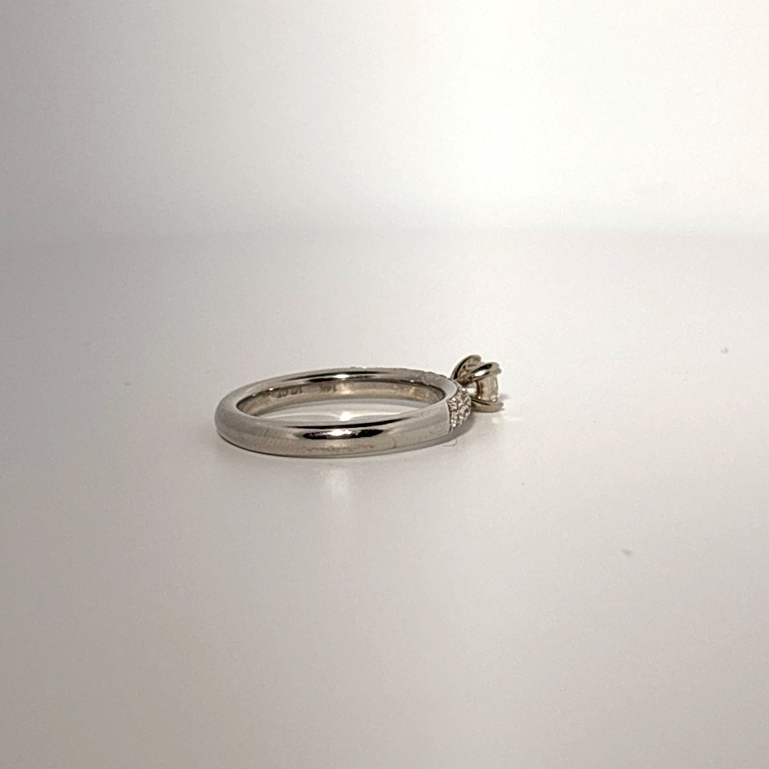 Women Solitaire Ring, Natural Diamonds 0.50 CT TW, H/SI1 14K White Gold