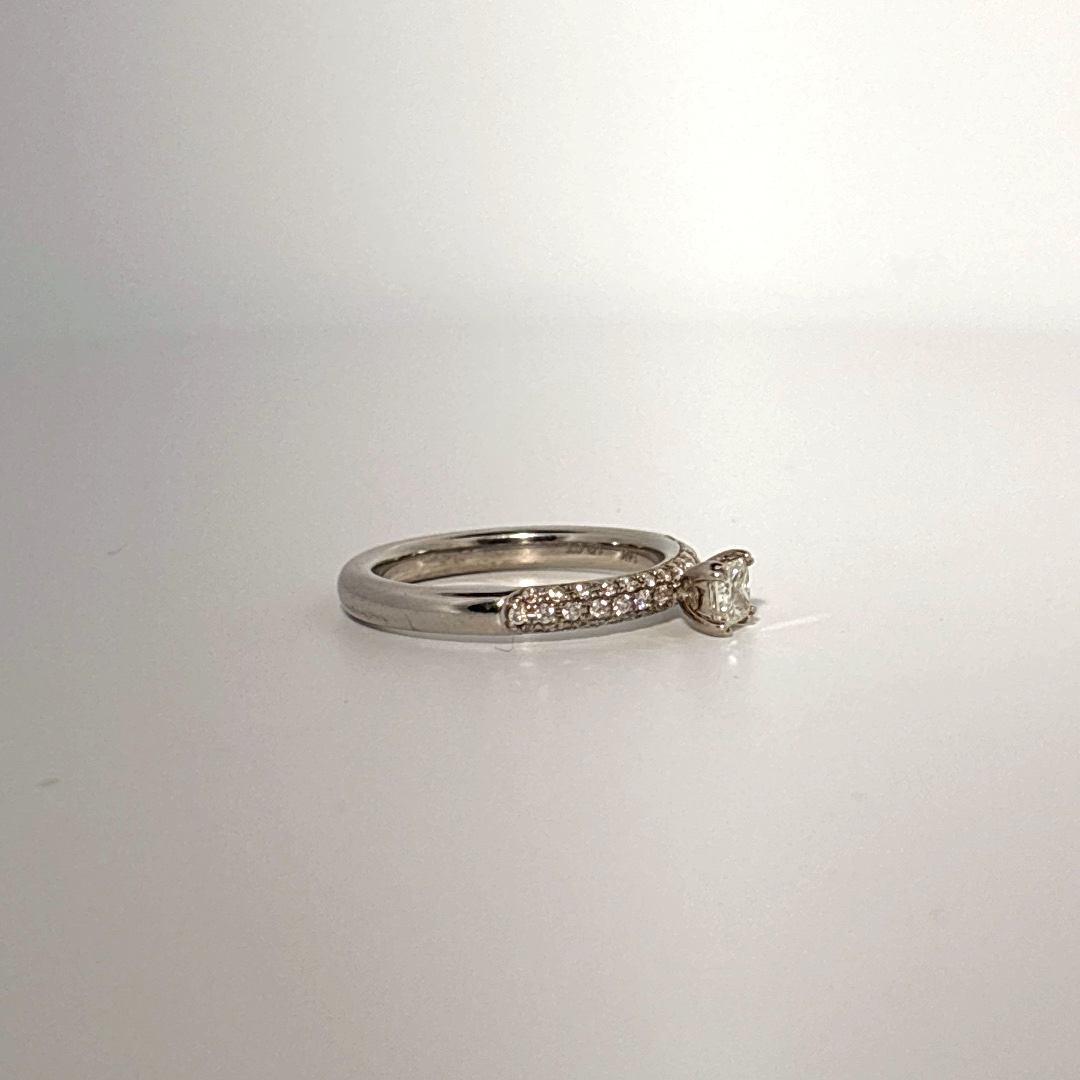 Women Solitaire Ring, Natural Diamonds 0.50 CT TW, H/SI1 14K White Gold