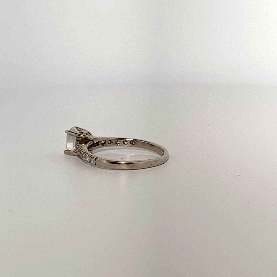 Side 0.77ctw, Center 0.52ct G/SI1 Natural Diamonds, Women Ring, 14K White Gold