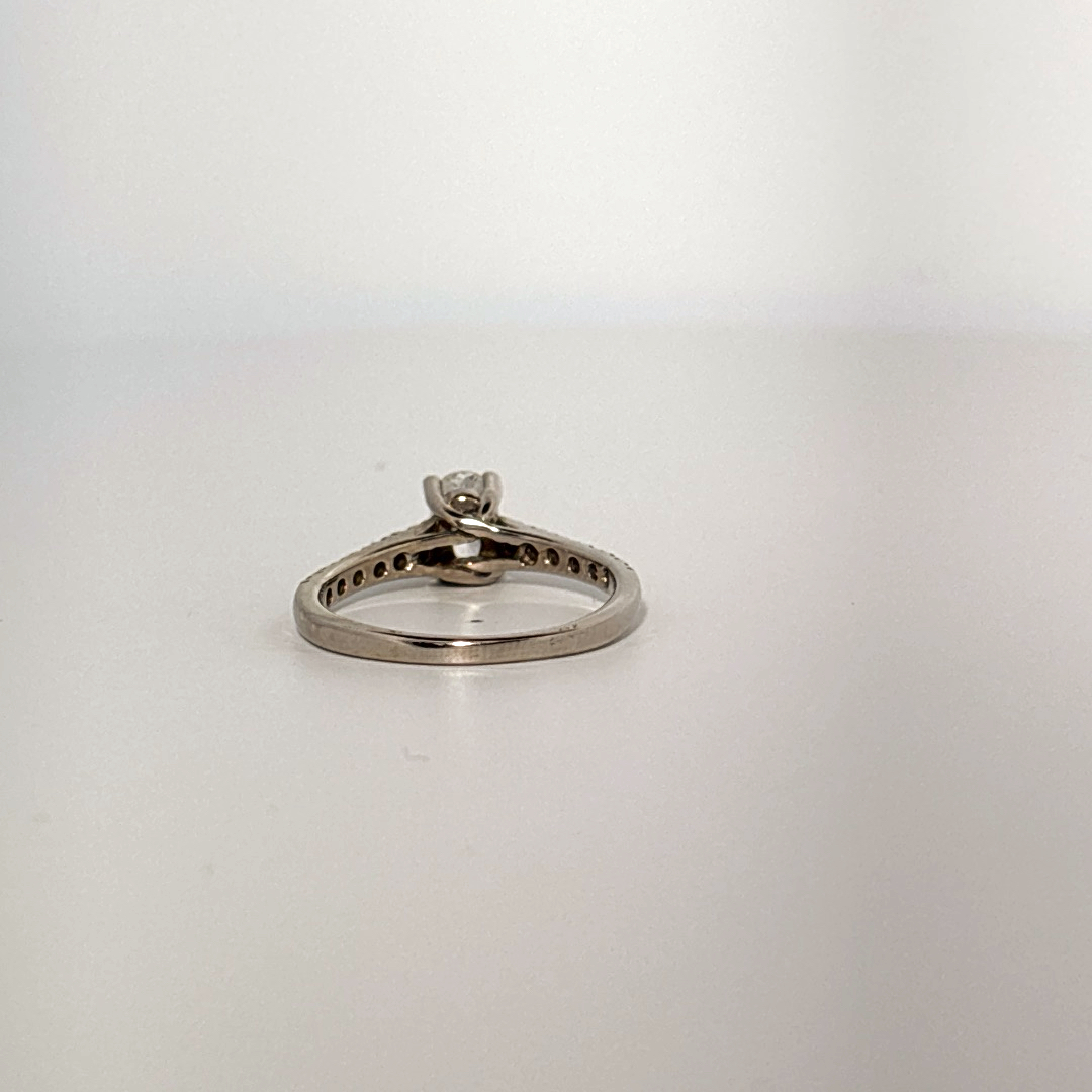 Side 0.77ctw, Center 0.52ct G/SI1 Natural Diamonds, Women Ring, 14K White Gold