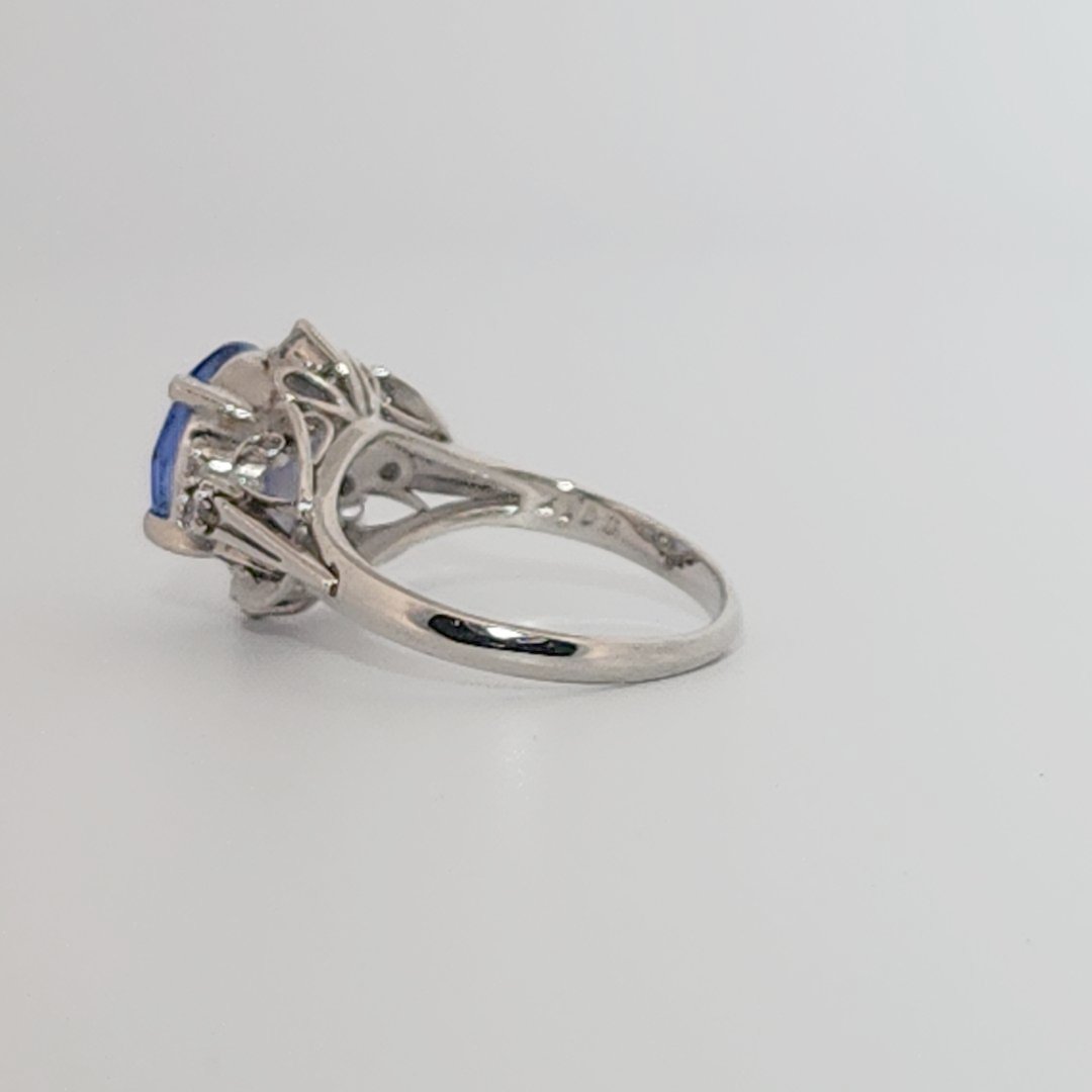 Natural No Heat Notable Sapphire 1.856ct with 0.17ctw Diamonds Ring, GIA (2231369255) Certified  Platinum 900