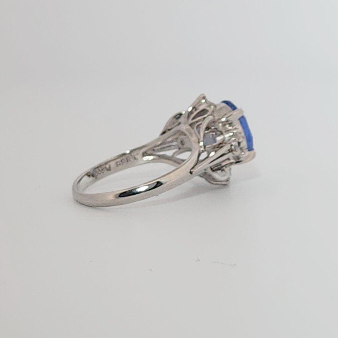 Natural No Heat Notable Sapphire 1.856ct with 0.17ctw Diamonds Ring, GIA (2231369255) Certified  Platinum 900