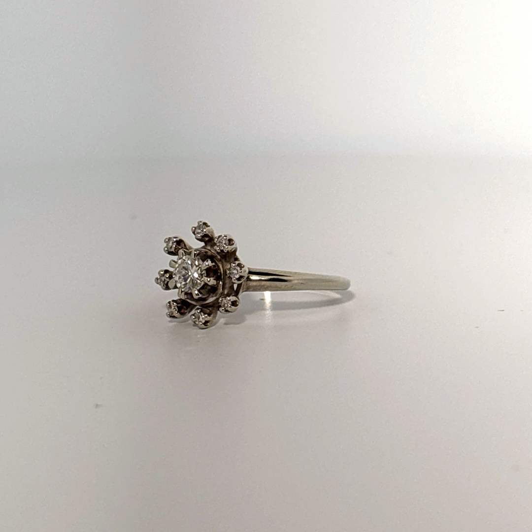0.35CTW Natural Diamonds with Center 0.20CT,  14K White Gold