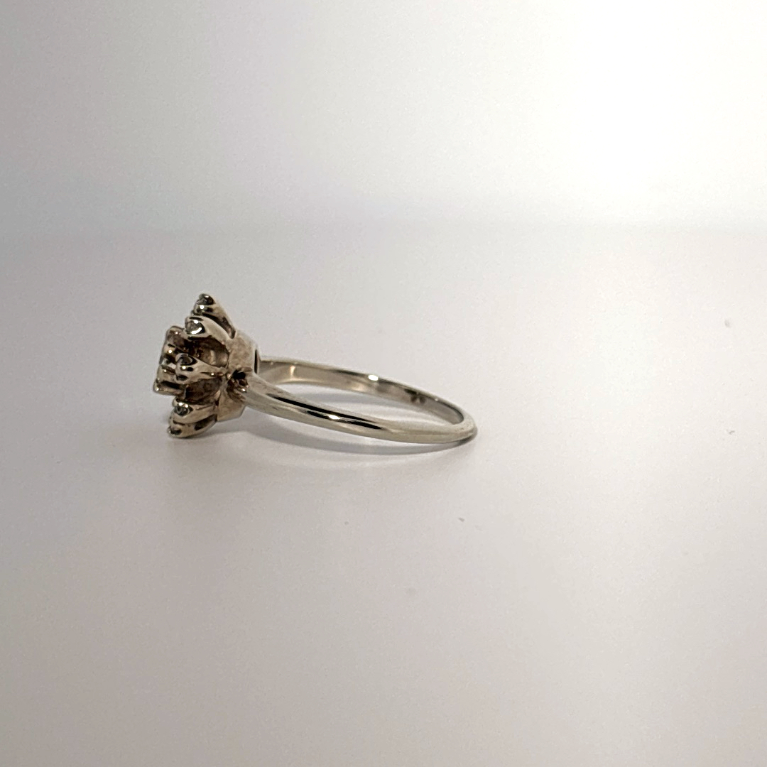 0.35CTW Natural Diamonds with Center 0.20CT,  14K White Gold