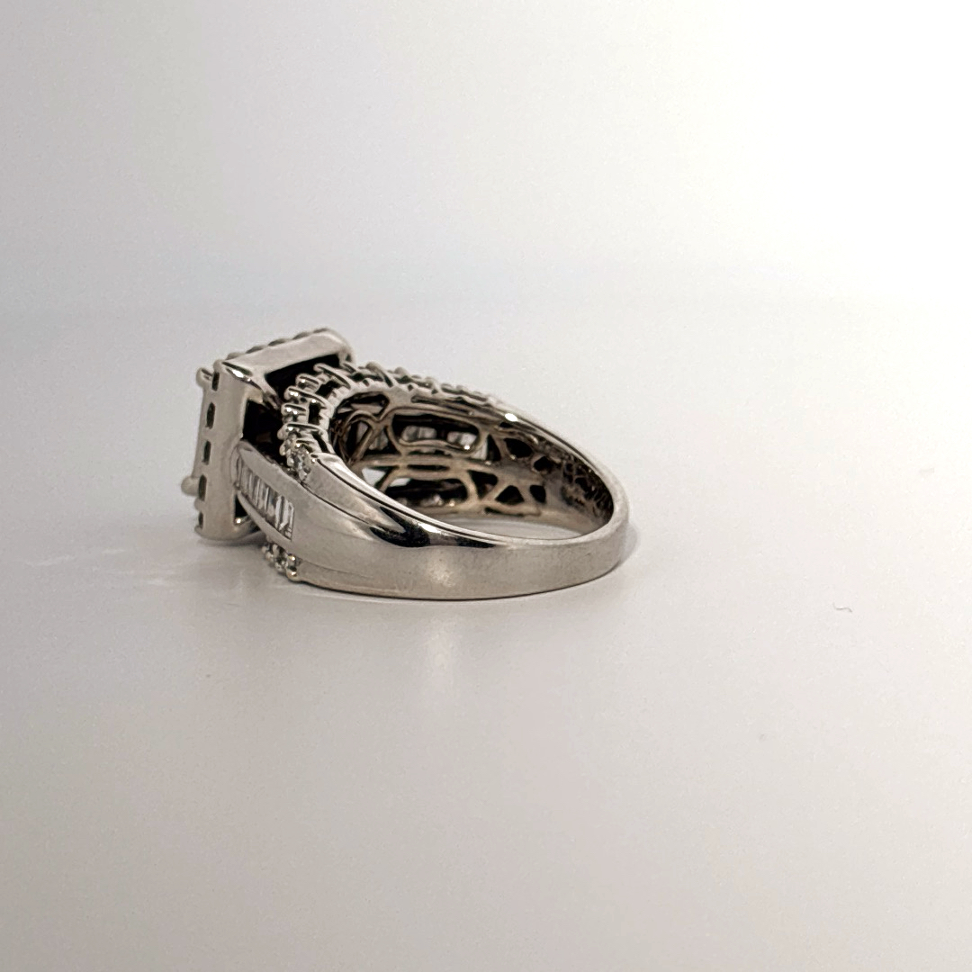 14K White Gold with Natural Diamonds 2.15CTW, Center 1.0 CTW, G/H SI1/I1